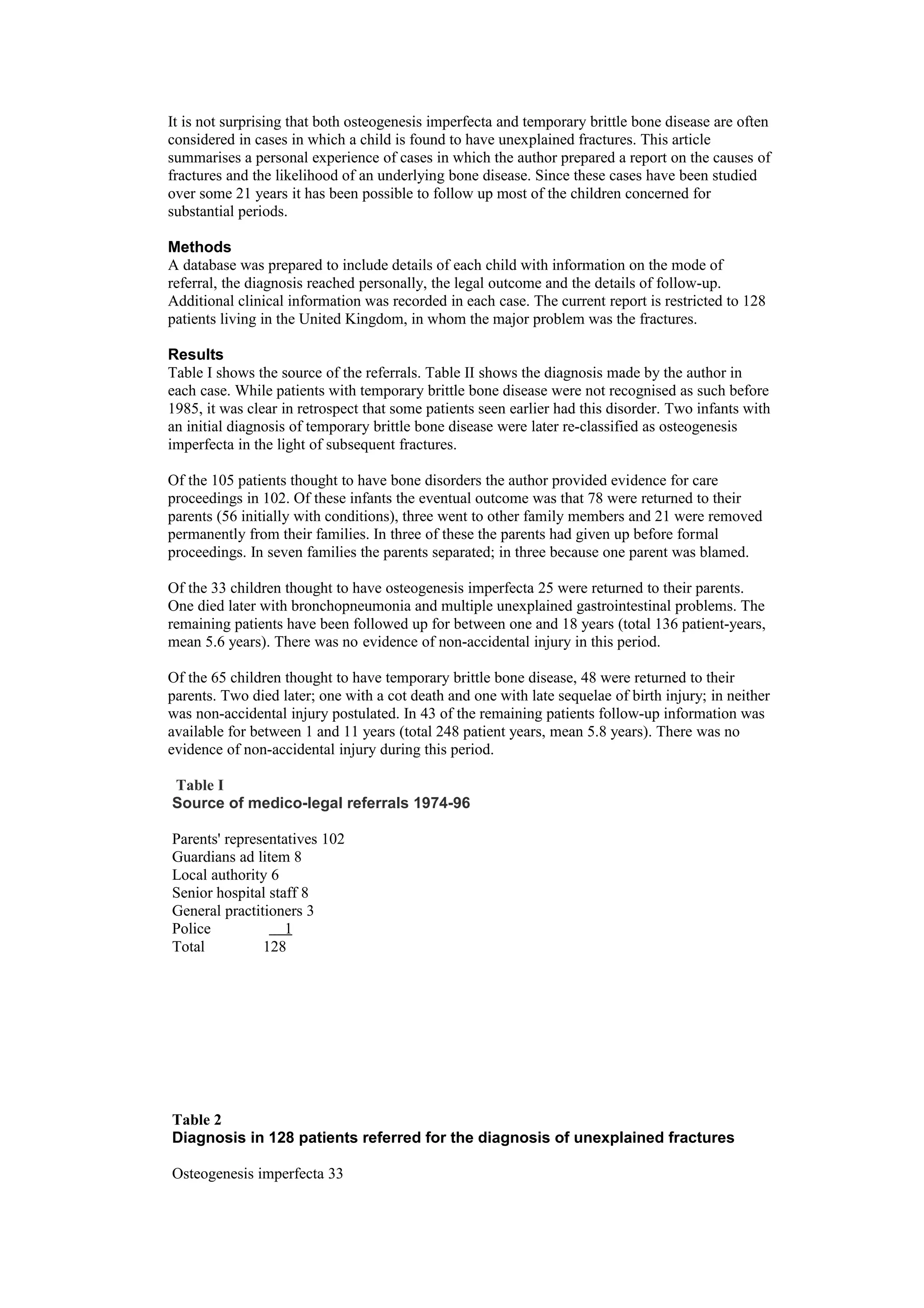 Pain leaflet brittle bone disease PDF