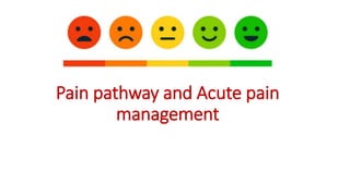 Pain pathway and Acute pain
management
 