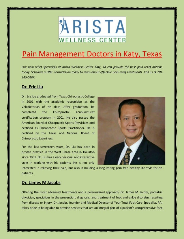 Pain management doctors in katy texas