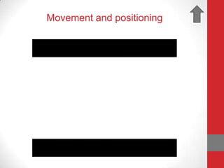 Movement and positioning
 