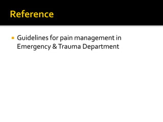Pain management in emergency | PDF