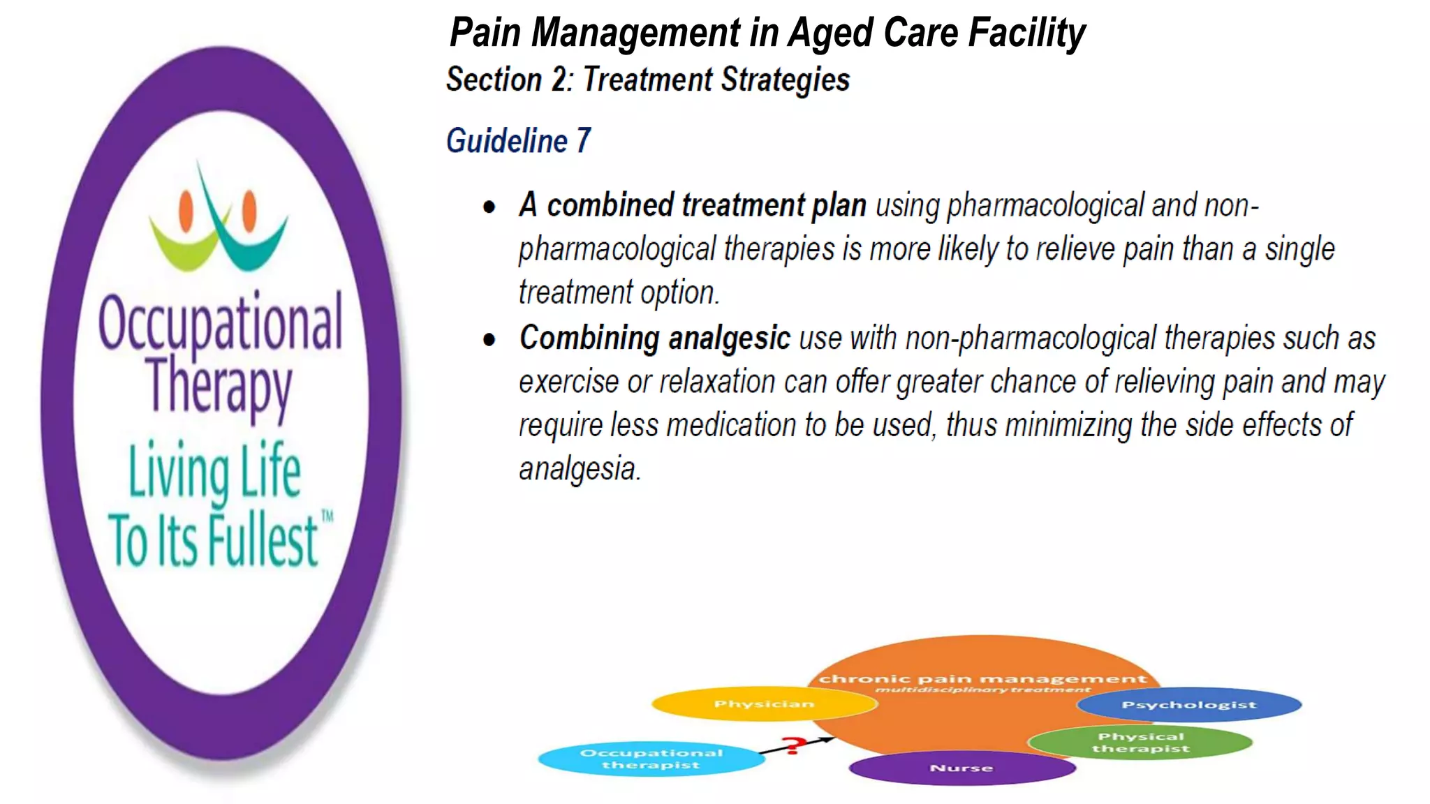 Pain Management in Aged Care Facility
 