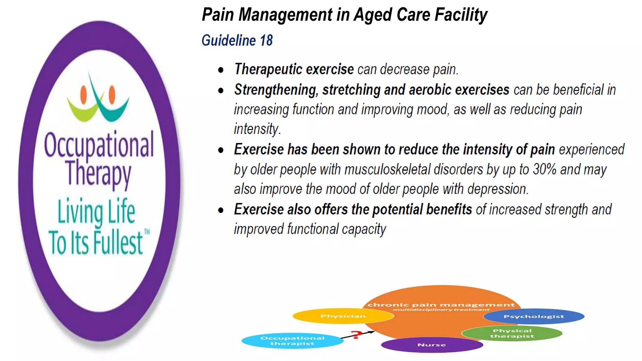 Pain Management in Aged Care Facility
 