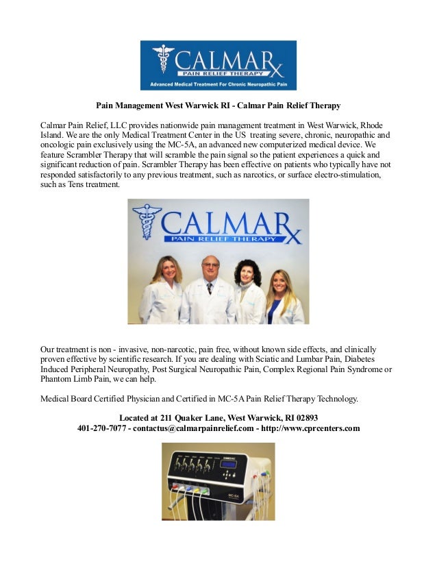 Pain management west warwick ri calmar pain relief therapy