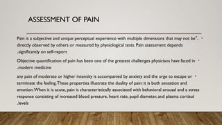 pain mechanisms and assessment of pain .pptx