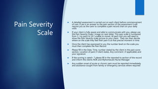 How to use the Pain Scale for your client