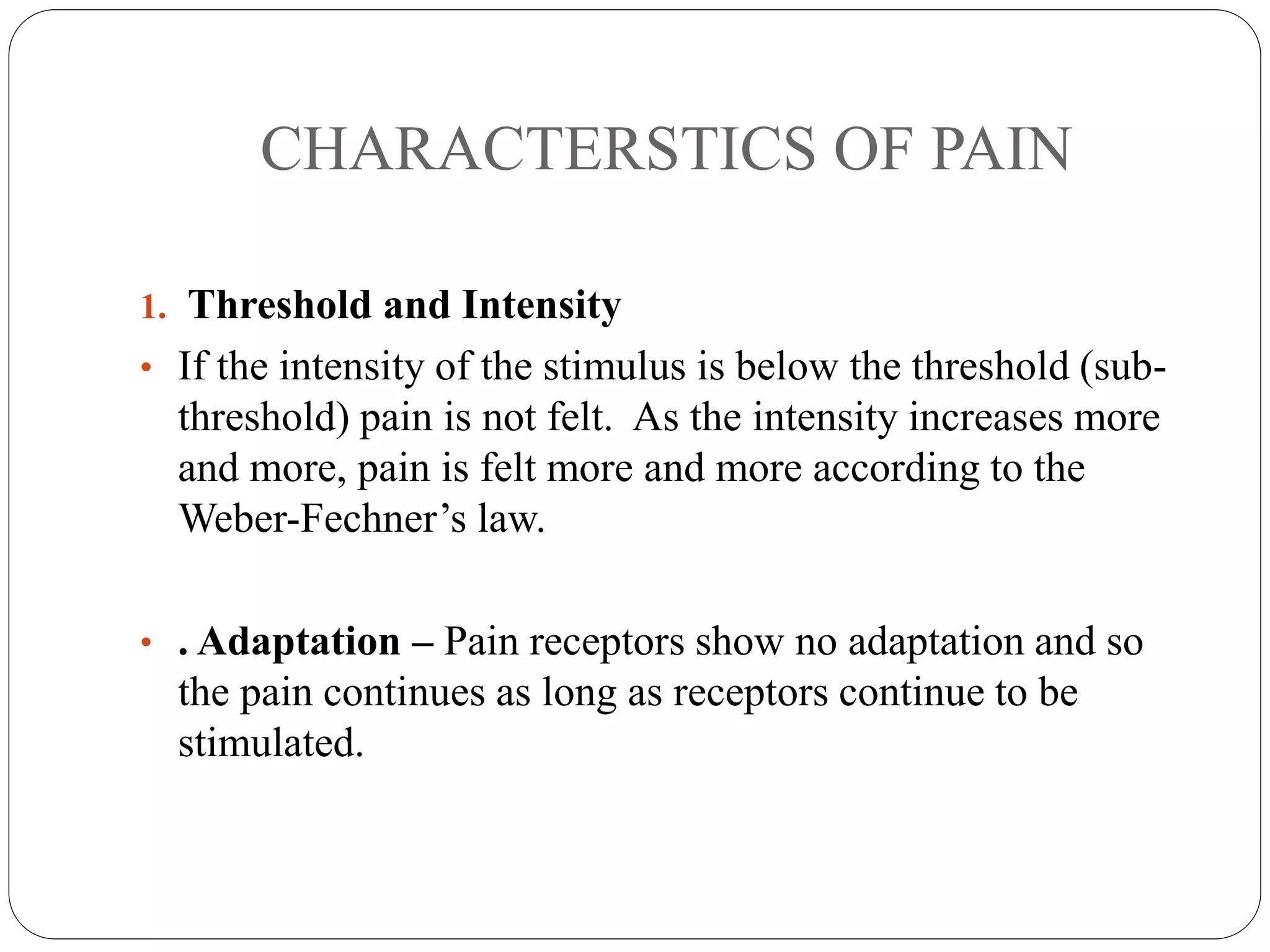 Pain pathways seminar | PPTX