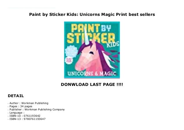 Paint by Sticker Kids Unicorns /& Magic