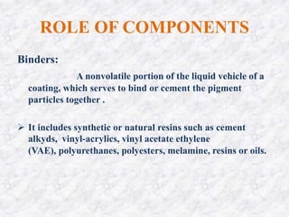 Binders Ink Component paint-examination.pptx-lab as well as theory | PPTX