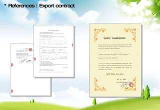 * References : Export contract 