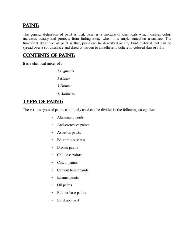 PaintQuantity surveying report
