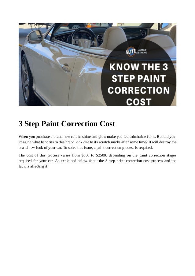 3 Step Paint Correction Cost