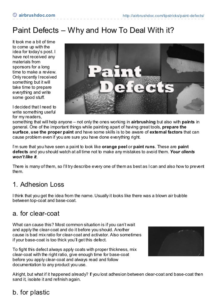 Paint defects