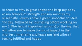 In order to stay in great shape and keep my body
as my temple of strength and my mind as my
wisest ally I always have a gr...