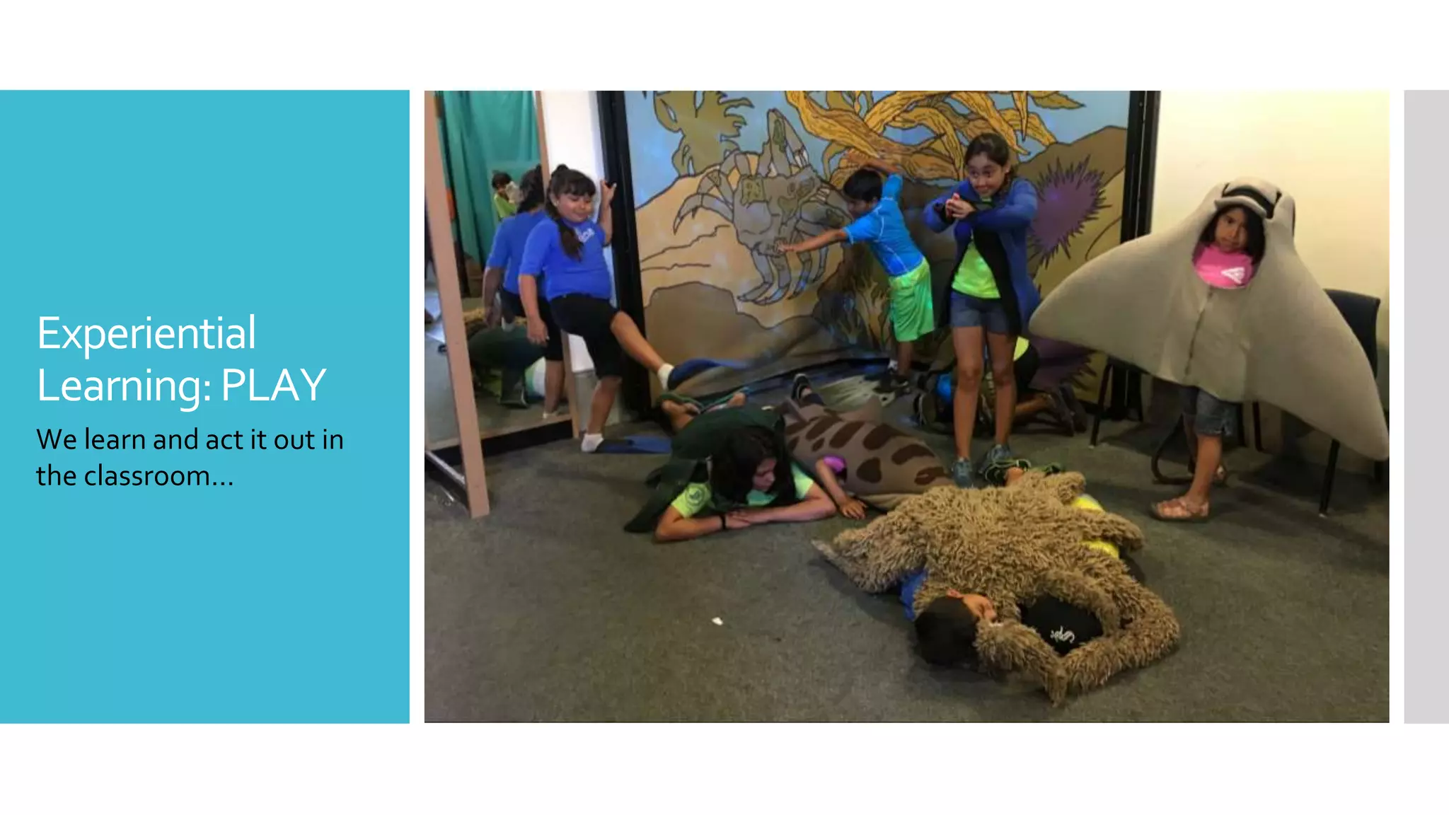 Experiential
Learning:PLAY
We learn and act it out in
the classroom…
 