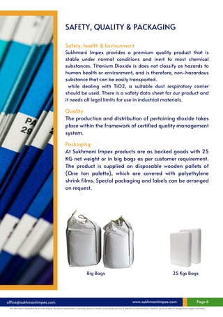 Titanium Dioxide Grades for Paints & Coatings – Sukhmani Impex | PDF