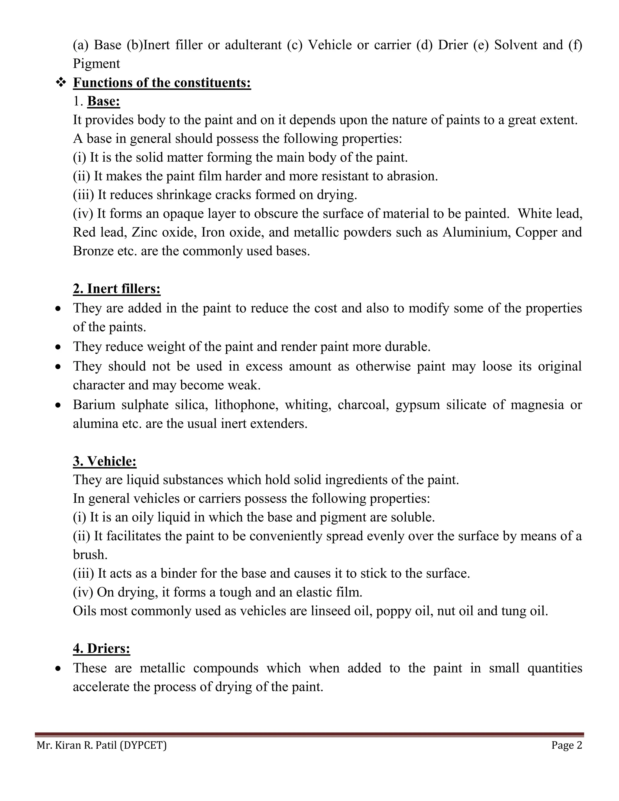 Painting and types of paints used in Construction | PDF