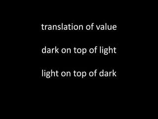 translation of value
dark on top of light
light on top of dark
 