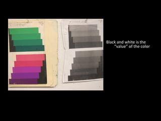 Black and white is the
“value” of the color

 