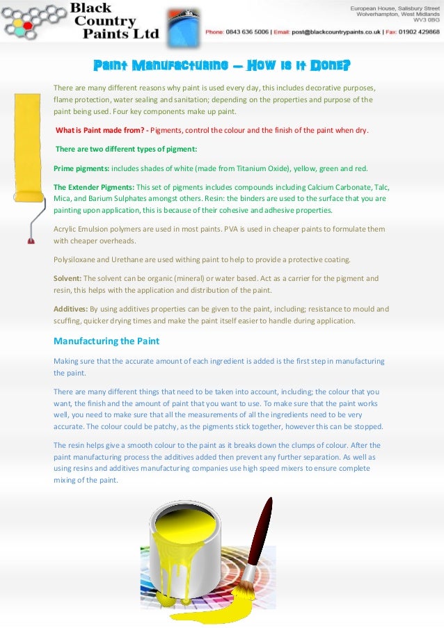 Paint Manufacturing How is it Done?