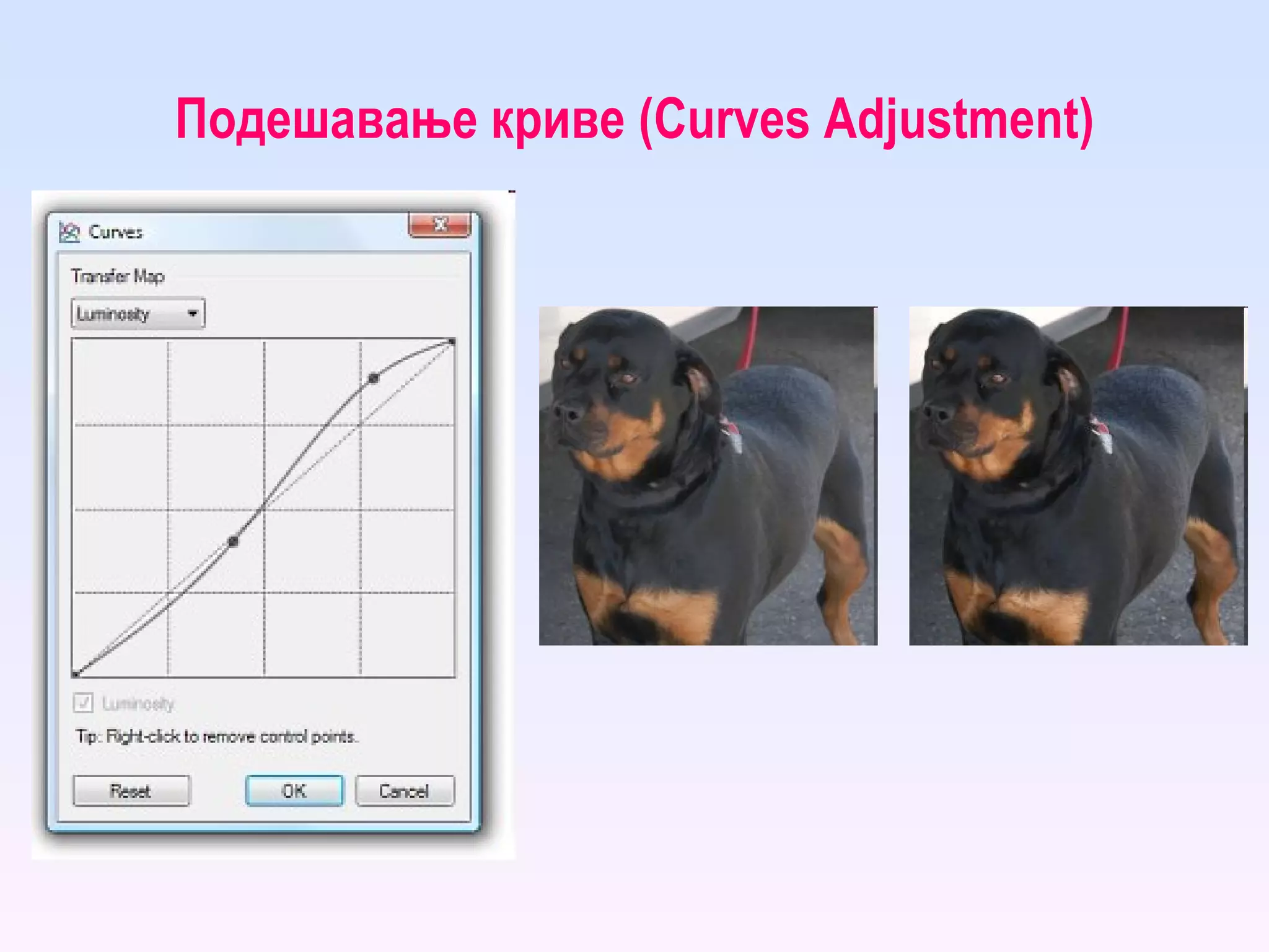 Подешавање криве  ( Curves Adjustment ) 