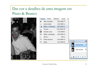 Dar cor a detalhes de uma imagem em
Preto & Branco




                 Formador: Cláudio Pedras   13
 