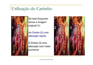 Utilização do Carimbo

        Do lado Esquerdo
        temos a imagem
        original (1)
1                                           2   3
        Ao Centro (2) uma
        alteração rápida

        A Direita (3) uma
        alteração com maior
        pormenor


                 Formador: Cláudio Pedras           7
 