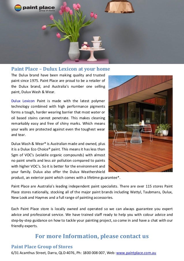 Paint place dulux lexicon at your home