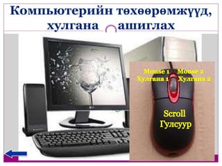 Компьютерийн төхөөрөмжүүд, 
хулгана ашиглах 
 