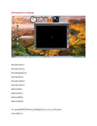 Paint program in c language | DOCX
