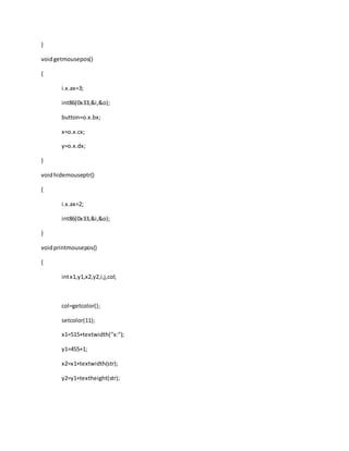 Paint program in c language | DOCX