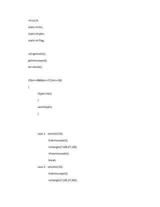 Paint program in c language | DOCX
