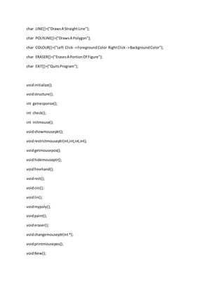 Paint program in c language | DOCX