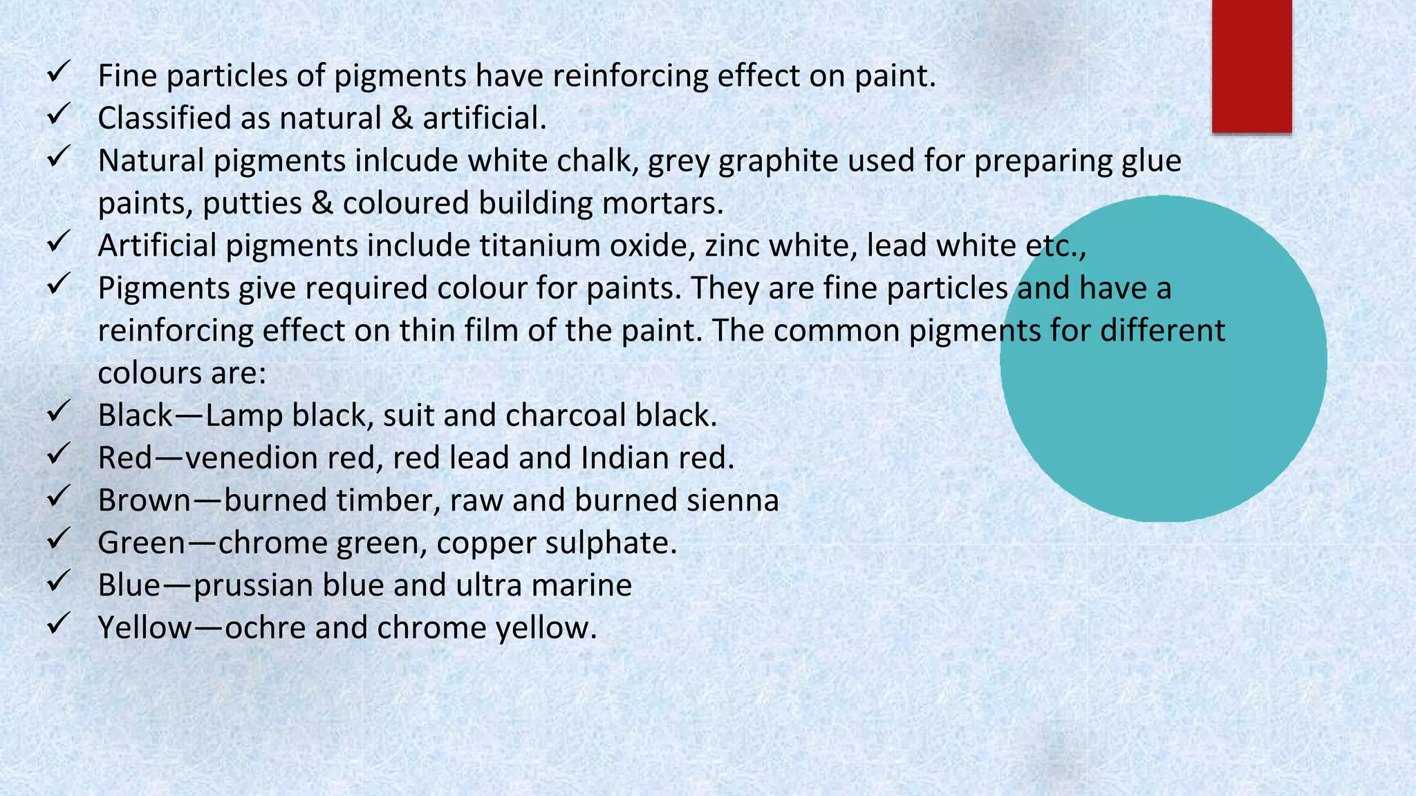 Paints, varnishes & distempers PPT