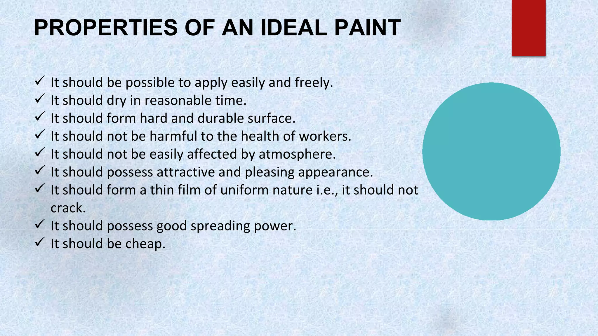 Paints, varnishes & distempers PPT