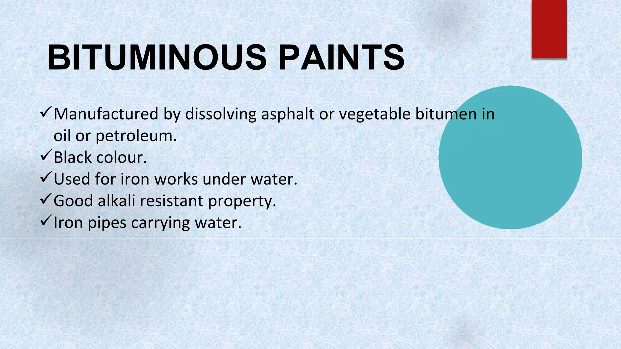 Paints, varnishes & distempers PPT