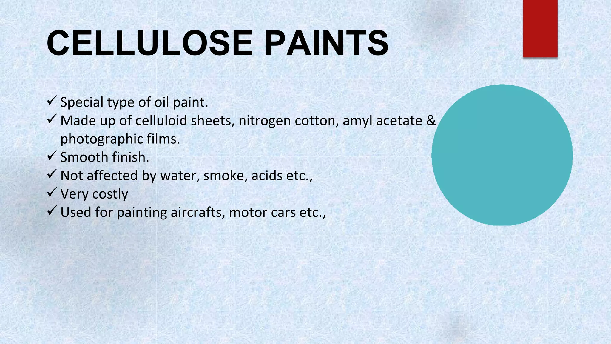 Paints, varnishes & distempers PPT
