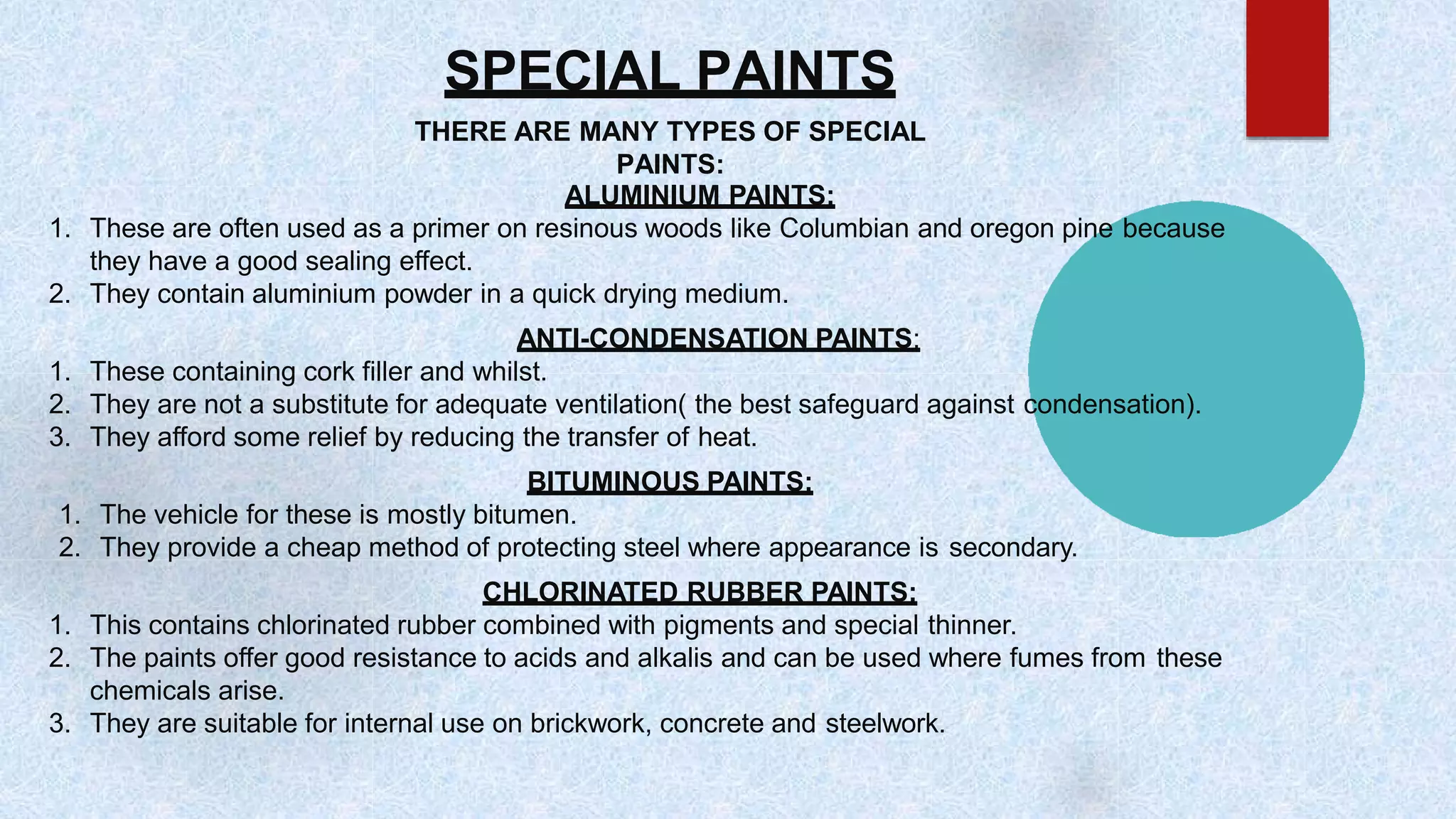 Paints, varnishes & distempers PPT