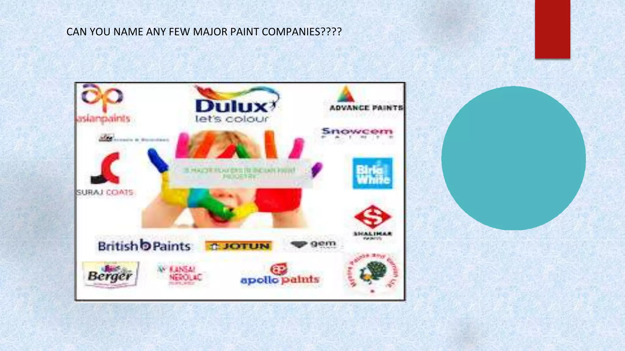 Paints, varnishes & distempers PPT