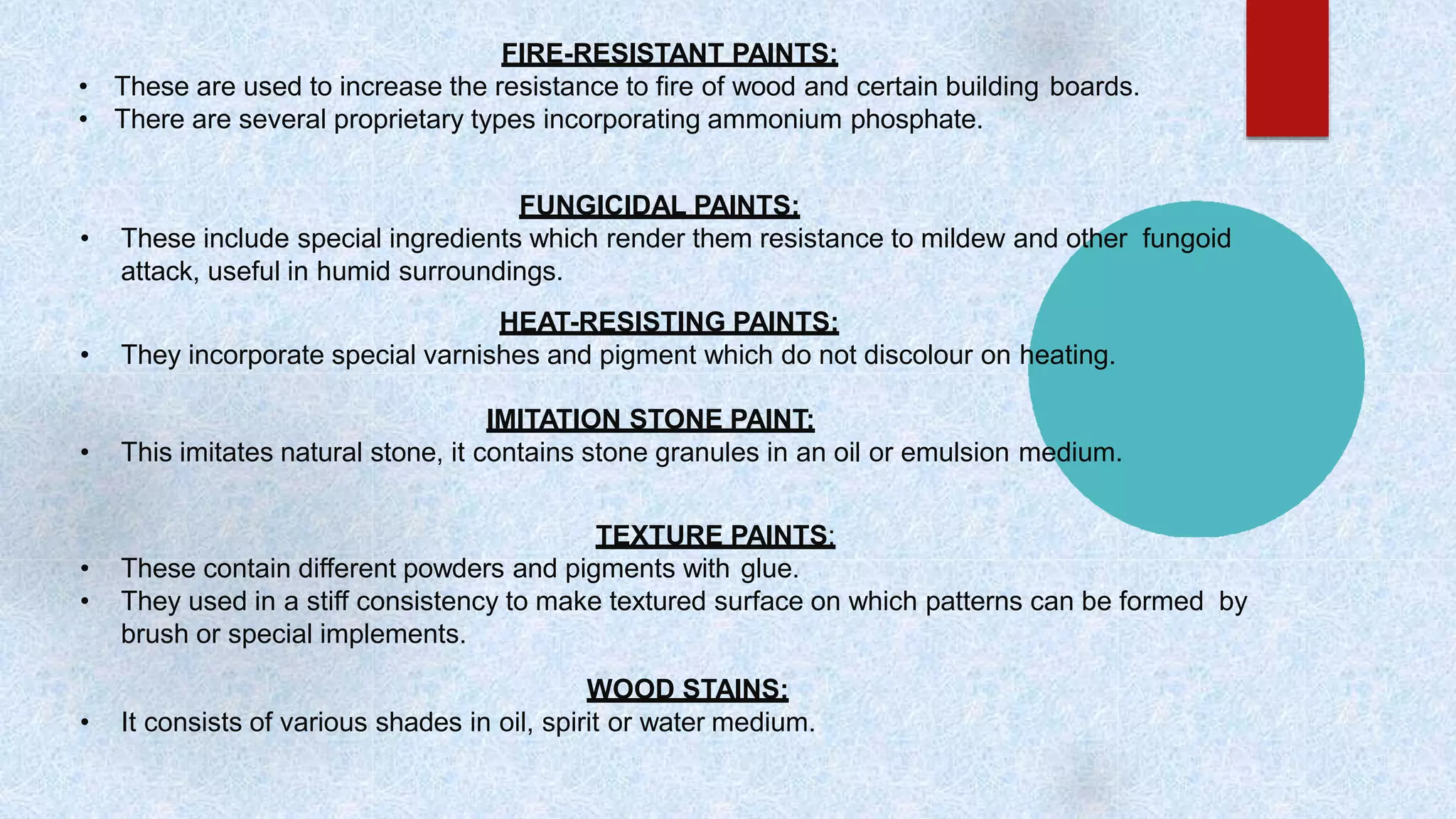 Paints, varnishes & distempers PPT