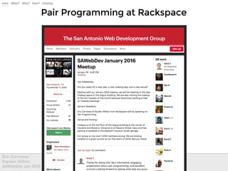 Pair Programming at Rackspace