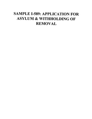 Training Manual: Representing Asylum-Seekers (Part 1)