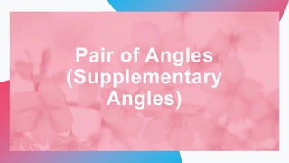 Pair of Angles
(Supplementary
Angles)
 