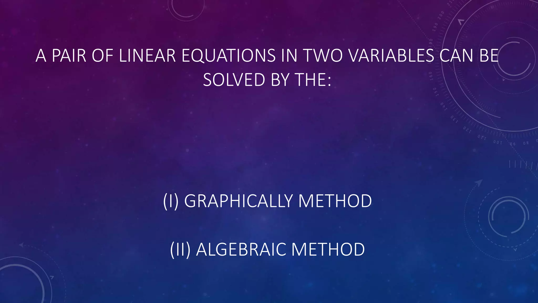 Pair of linear equation in two variable | PPTX | Physics | Science