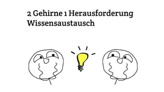 2 Gehirne 1 Herausforderung
Wissensaustausch
 