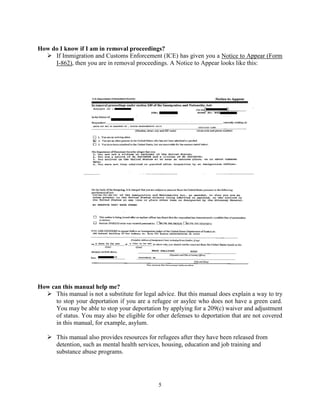 Self-Help Manual for Detained Refugees | PDF