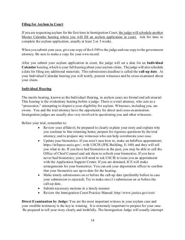 pro se asylum manual eng i 589 form sample