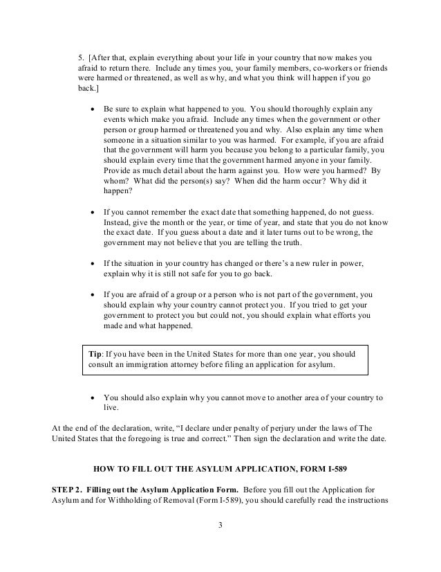 pro se asylum manual eng i 589 form sample