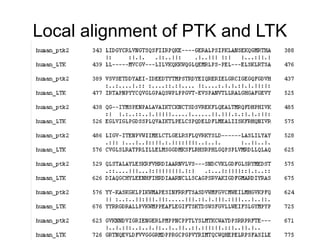 Local alignment of PTK and LTK
 
