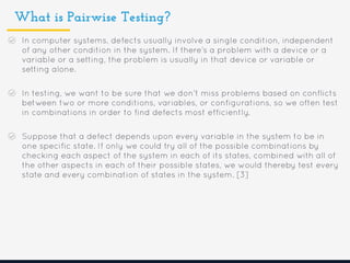 Pairwise testing | PDF